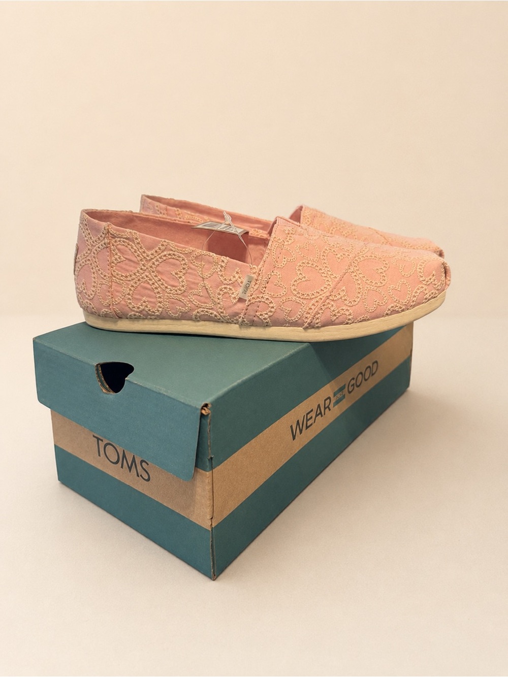 TOMS Pink Embroidered Slip-On Espadrilles